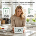 Digital Alarm Clock with LCD Display Battery Operated Desk Clock for Bedroom Temperature Date Week Display Snooze Backlight