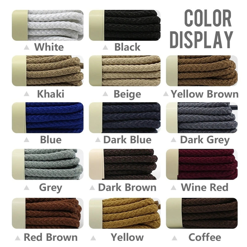 1Pair Outdoor Strong Round Shoelaces Sneaker Shoe laces High Top Walking Hiking Boot Laces Shoes Strings Quality Bold Shoelace