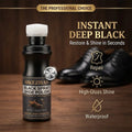 100ml Black Shoe Polish Spray with Sponge Applicator - Professional Leather Care, Quick Shine Wax Liquid Polish for Boots