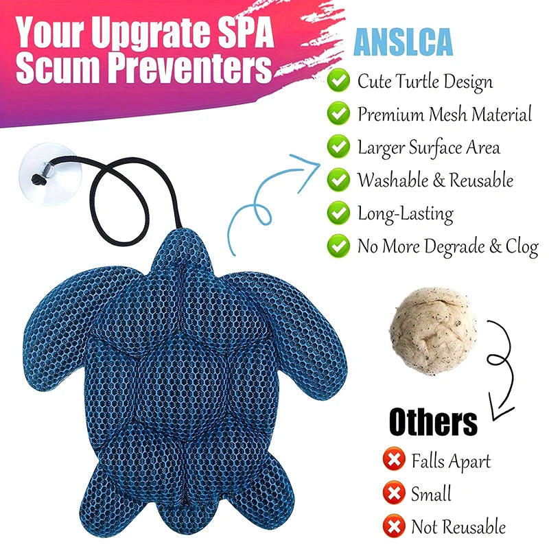 Hot Tub Scum Absorber - Reusable Spa Oil Absorbing Sponge Floating Scum Ball For Jacuzzi & Bathroom Cleaning