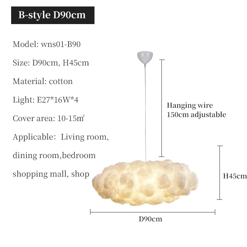 Modern Floating Cloud Led Pendant Light Living Dining Room Chandelier Lighting Bedroom Lampara Restaurant Hanging Lamp Luminaire