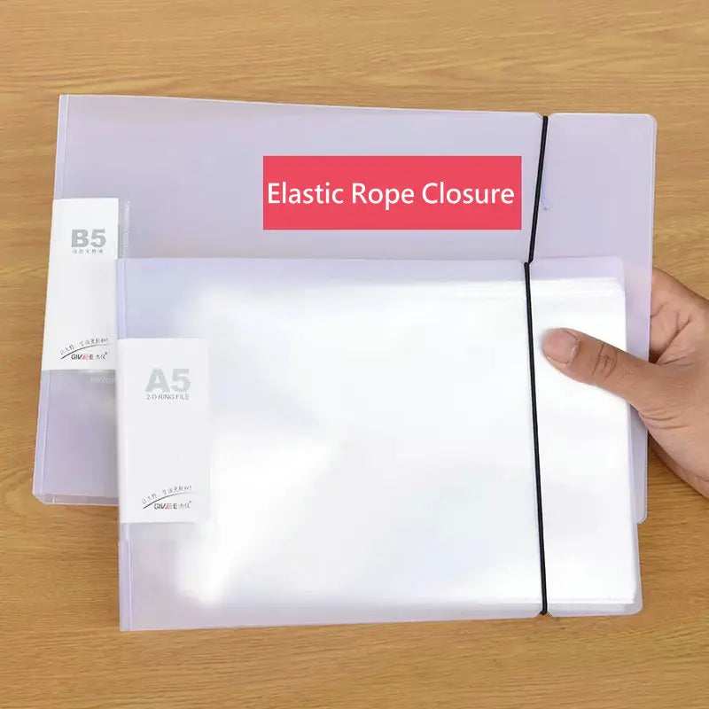 2-Ring Binder A4 Landscape Paper Organizer Document Binder A5 B5 Transparent Binder Sleeves 2-hole File Folder For Documents