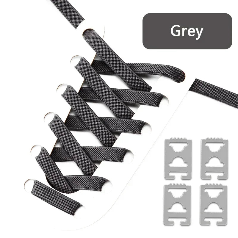 Elastic Shoelaces Without Ties Flat Shoe Laces for Sneakers Metal Buckle Lock Lazy Shoelace Mesh Precision Weaving Shoestrings