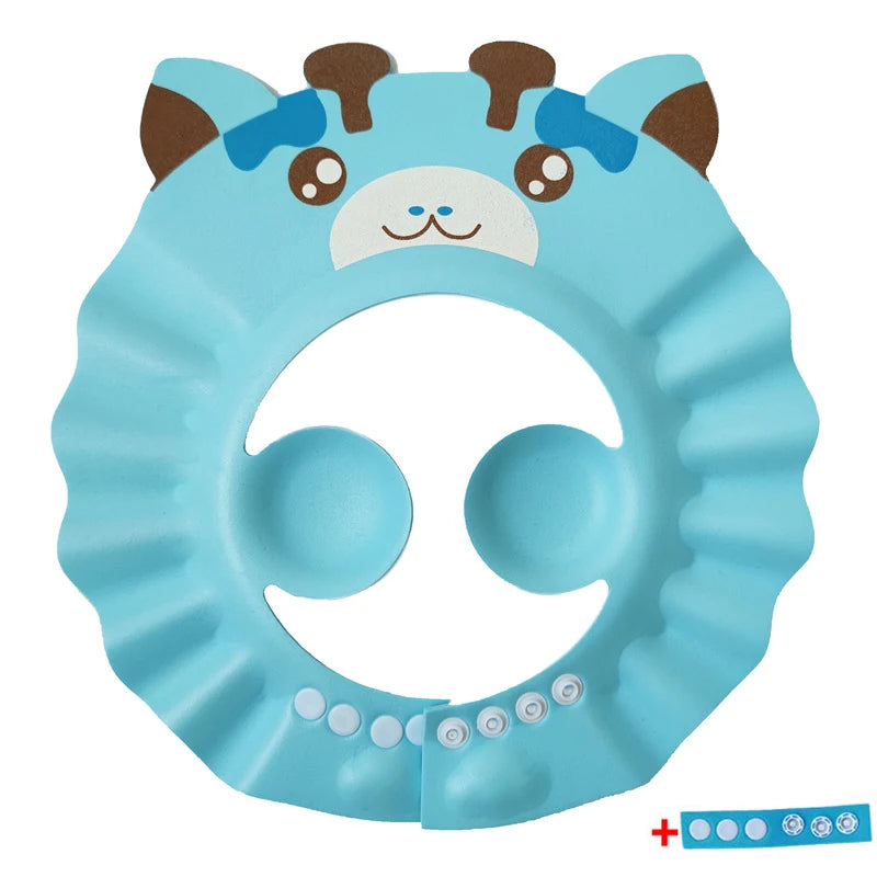 Cute Animal Shower Cap Safety Eye Protection Ear Protection Lightweight Cute Cartoon Baby Bath Protective Cap Shampoo Bath Care