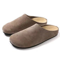 Evshine Women's Cow Suede Clogs with Arch Support Comfort Cork Footbed Mules Men Fashion Potato Shoes Genuine Cork Clogs Slipper