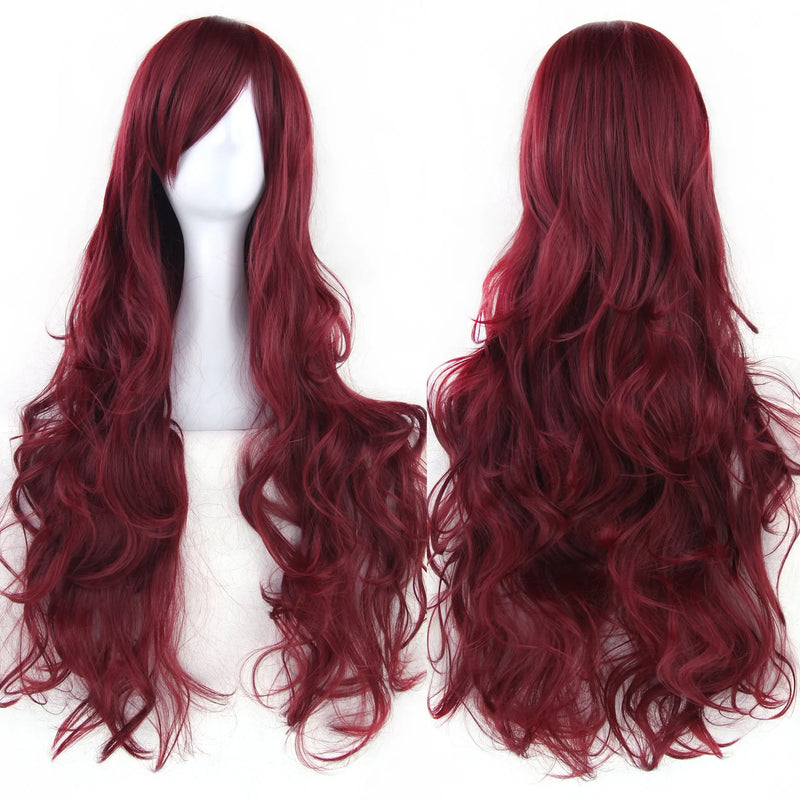 Soowee Curly Long Synthetic Hair Green Wig Hairpiece Pink Black Party Hair Cosplay Wigs for Women
