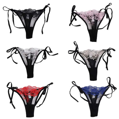 Ladies Women Embroidery Transparent Lingerie Lace Panties | SAMAG