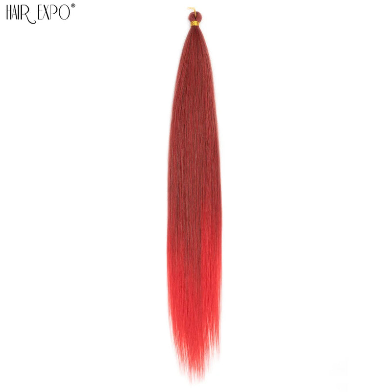28Inch Ariel Straight Pony Hair Synthetic Yaki Hair Bundles Crochet Braids Hair Ombre Pink Orange Brown Crochet Hair Extensions