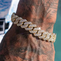 14MM Iced Prong Link Cuban Chain Bracelets for Men Women Full Rhinestones Chunky Miami Cuban Bracelet Punk Hip Hop Jewelry Gift