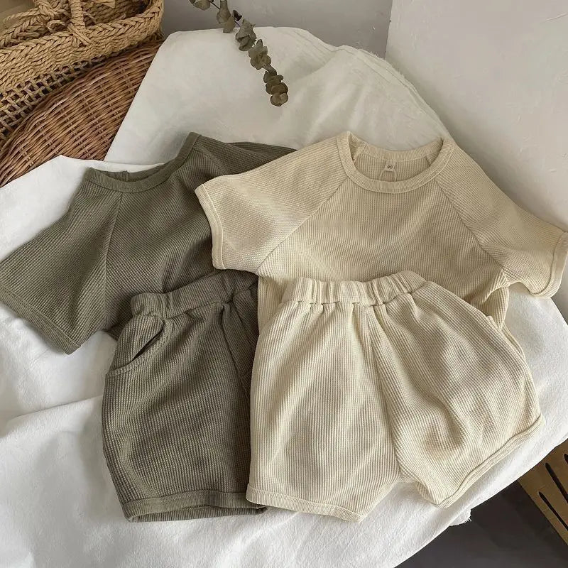 Summer 1 - 6Y Childrens Set Waffle - patterned T - shirt - View 2 | SAMAG