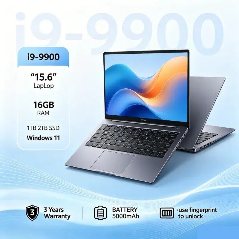 NEW 15.6inch Laptop Intel Core I9-9900 32GB 2TB Windows 11 Gaming Computer PC Gamer Office Ultra Slim Notebook 1920*1080 HD