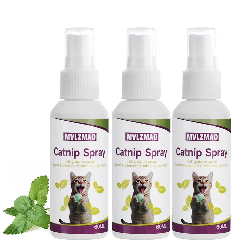 Catnip Spray for Cats,Cat Scratching Spray to Boost Play,Calm Stress & Renew Toys,Transparent Cat & Kitten Behaviour Spray 60 ml