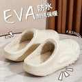 2025 New Men's Thick Bottom Waterproof Non-Slip Warm Home Outdoor Wear Fleece Lined Couple Cotton Slippers Winter EVA