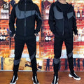 Trendy Stripe Hooded 2pcs Set Men's Casual Stylish High - quality Sweatshirt Outfit Jogging Hiking Fishing - View 7 | SAMAG