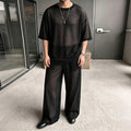 INCERUN Men's Sets See Through Mesh Short Sleeve T Shirt Pants Two Piece Streetwear Sexy Matching | SAMAG