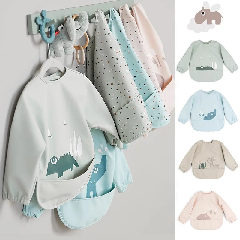 Cute Baby Bibs Waterproof Oil Proof Apron New Double Buckle Washcloth Feeding Bib Soft Burp Cloth For Boy Girl Bandana Bibs