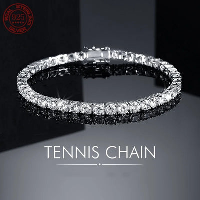925 silver plated 18K gold 4A grade Zircon tennis bracelet for men and women fashion personality exquisite jewelry | SAMAG