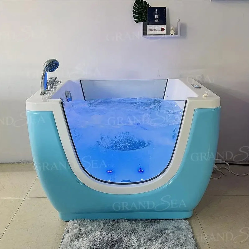 l Home Freestanding Hydrotherapy Baby SPA Bathtub Massage Thermostat Soaking Bathtub Acrylic Children's Bathtub