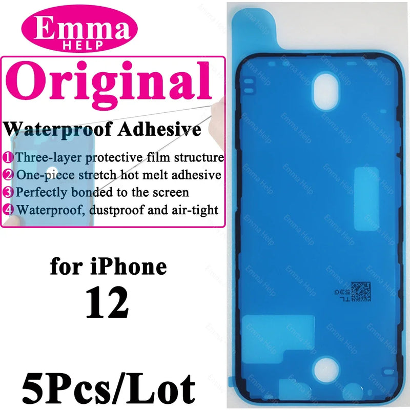 5Pcs Waterproof Sticker for iPhone 13 12 11 Pro Max 14Plus 3M Adhesive LCD Screen Frame Seal Repair Adhesive iphone Acccessories