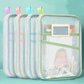 A4 Zipper File Bag Nylon Documents Storage Three Layers Thick Mesh Fabric Transparent Pouch for Books Office Students Supplies