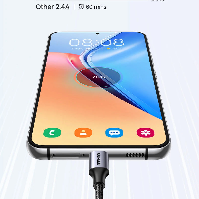 [2 Pack] UGREEN 3A USB Type C Cable For Xiaomi Samsung S25 S24 Fast Charging USB Data Cable 18W For iPhone 17 16 iPad Poco USB C