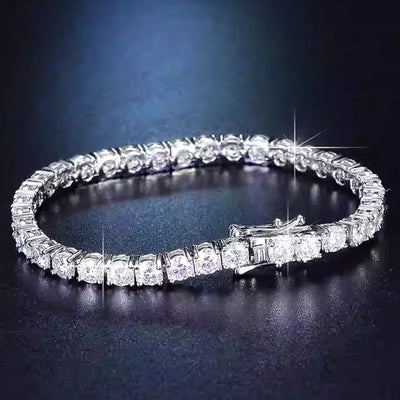 New 925 Sterling Silver 3MM Tennis Bracelet Shining Classics for Women Fashion Simple Engagement Wedding Jewelry | SAMAG