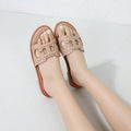 Women's slippers Roman flat heel non-slip elegant slimming look, breathable versatile flat bottom sandals shoes Summer