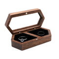 Jewelry Presentation Box Travel for Case Walnut Wood Engagement Ring Box Earring Stud Holder for Ceremony Wedding Propos