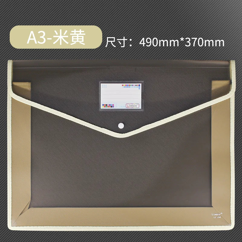 A3 Extra Large Document Bag Snap Button Bag 8k Drawing Paper Simple Data File Painting Work Storage Bag Large Information Bag