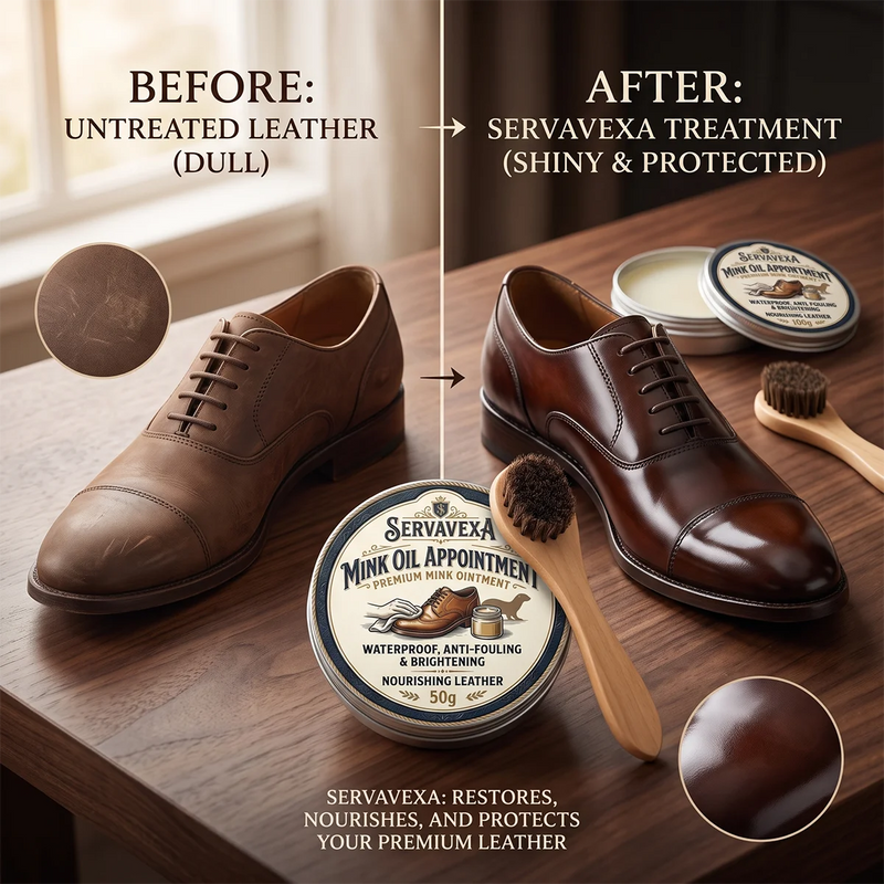 Premium Mink Oil Leather Conditioner & Waterproof Shoe Polish Kit with Brush | Deep Nourishing Care for Boots and Bags