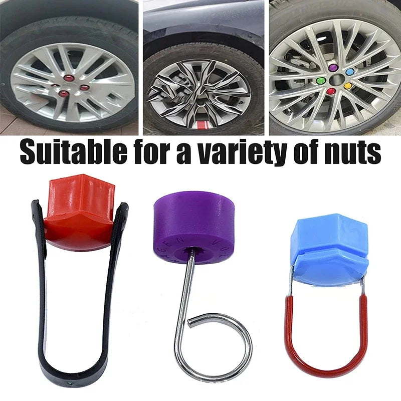Portable Car Wheel Nut Cover Removal Tool Universal Hub Puller Wheel Bolt Caps Replacement Tools Tweezers Removal Tool