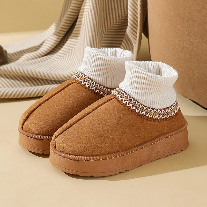 Winter Plush Ankle Boots Female Casual Women's Slippers Home Fluffy Luxury Designer Woman Shoes Indoor Fuzzy Fur Snow Booties