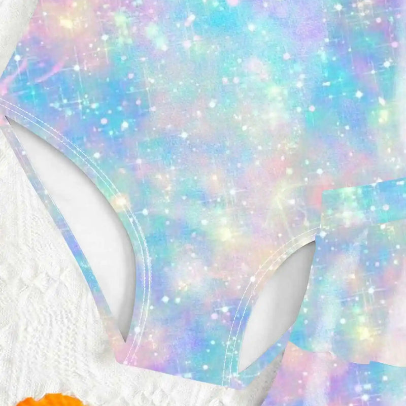 Kids Girls Galaxy Tie Dye Print One Piece Swimsuit | SAMAG