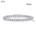Dainty Full Moissanite Tennis Bracelet 18k Gold Plated 925 Sterling Silver D Color Lab Created Diamond Bracelet for Women Men