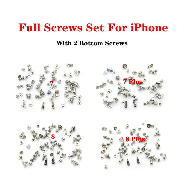 Full Screws Set Replacment for iPhone 5 5S 6 6S 7 8 Plus X XR XS Max with Bottom Pentalobe Screw