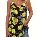 Plus Size Women's Floral Sleeveless Tank Top Elegant Summer Blouse Lightweight Comfortable Casual Wear
