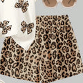 2-Piece Cheetah Print Set for Teen Girls: Casual Crewneck | SAMAG