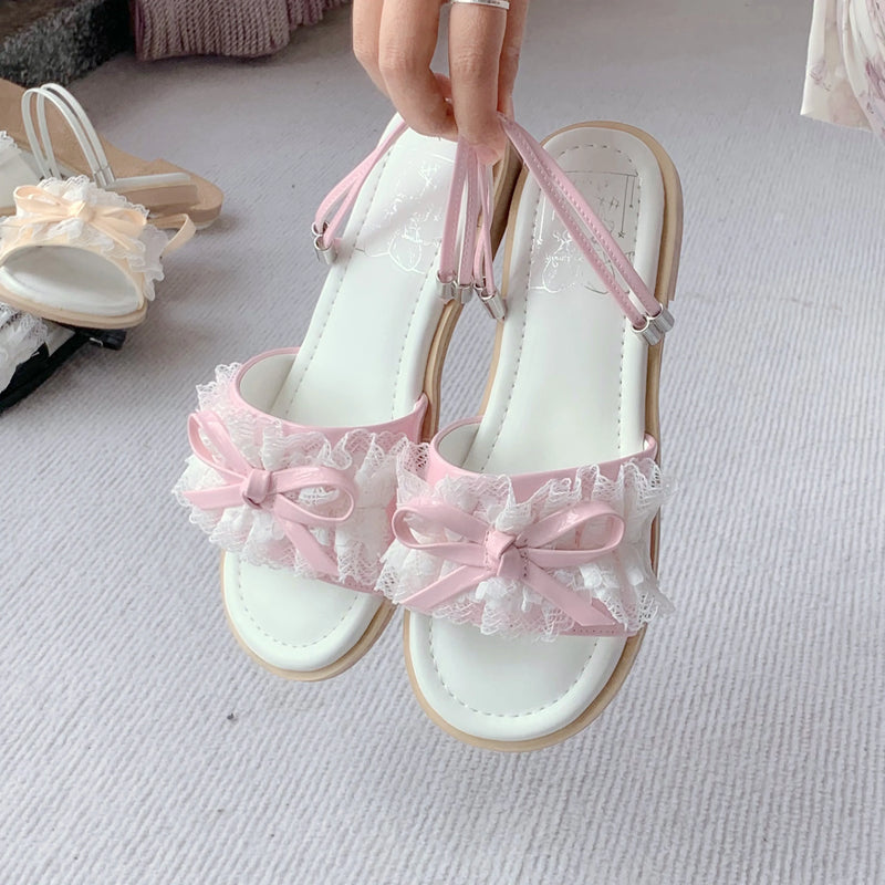 Fantasy Fairy Tale Beach Party Luo Shoes Summer Sandals 2025 Cute Lolita Sandals Versatile