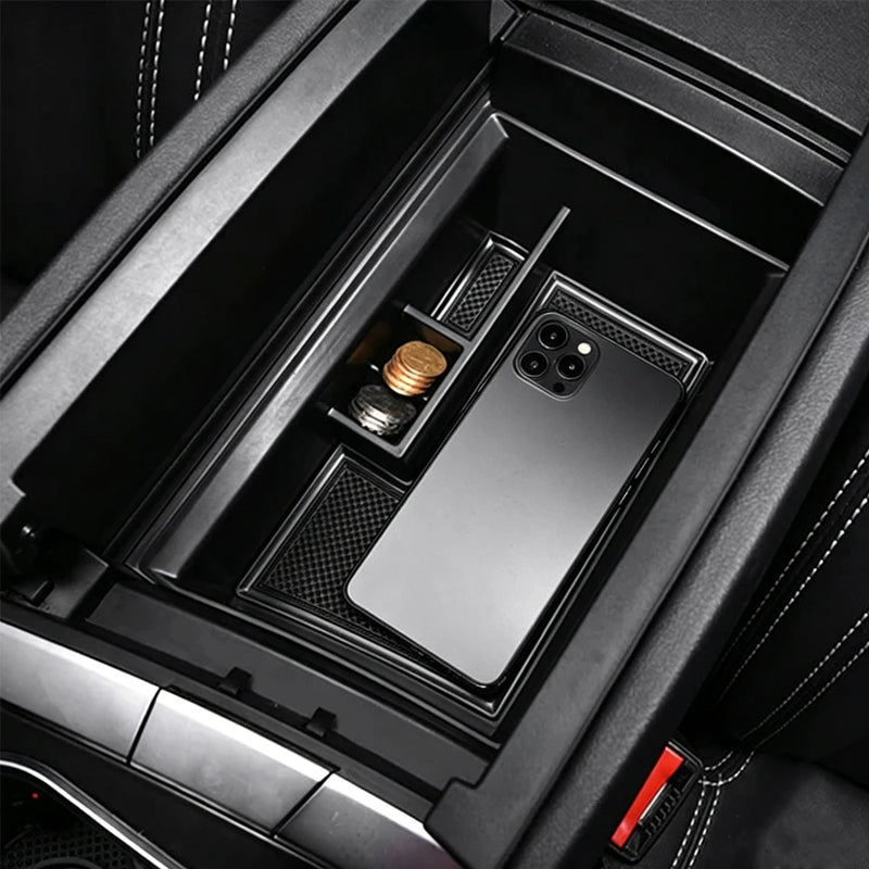 Stowing Tidying for Ford Territory 2019 - 2025 LHD Armrest Box Storage ABS Tray Hodler Container Organizer Interior Accessories