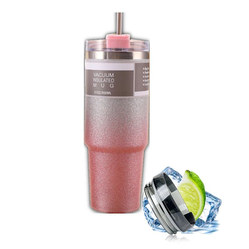 900/600ML Thermos Cup with Lid and Straw Coffee Mug - Visuel 2 | SAMAG