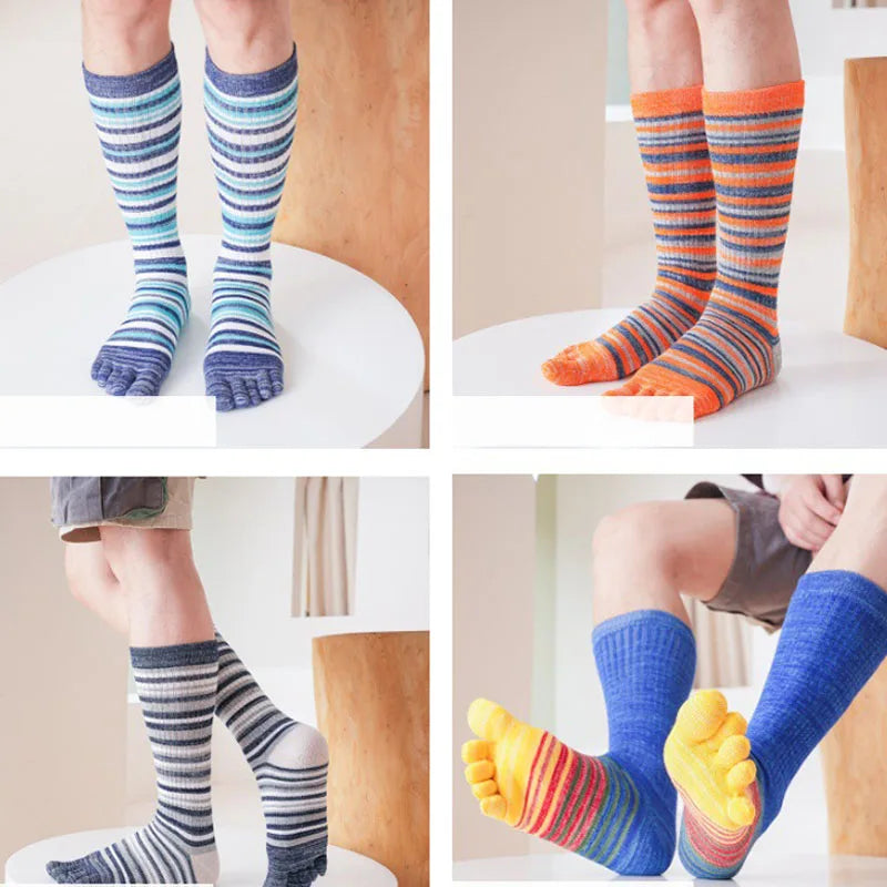 Pairs Man Toe Socks Long Plus Large Size Cotton Colorful | SAMAG