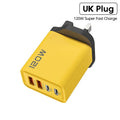 4 Ports 120W USB C PD Charger Quick Charge 3.0 Fast Charging Type C USB Phone Charger Adapter For iPhone 15 14 13 Samsung Xiaomi