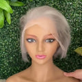 Grey 13x4 Lace Front Human Hair Wig Straight Lace Front Wigs Pixie Cut Human Hair Wigs HairUGo