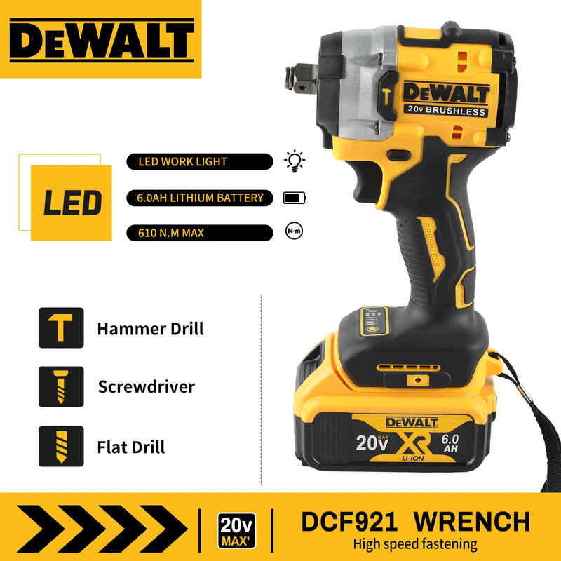 DEWALT DCF921 ATOMIC 20V MAX 1/2 - inch Cordless Impact Wrench: Variable Speed, Built - in Charging, Comes - View 5 | SAMAG