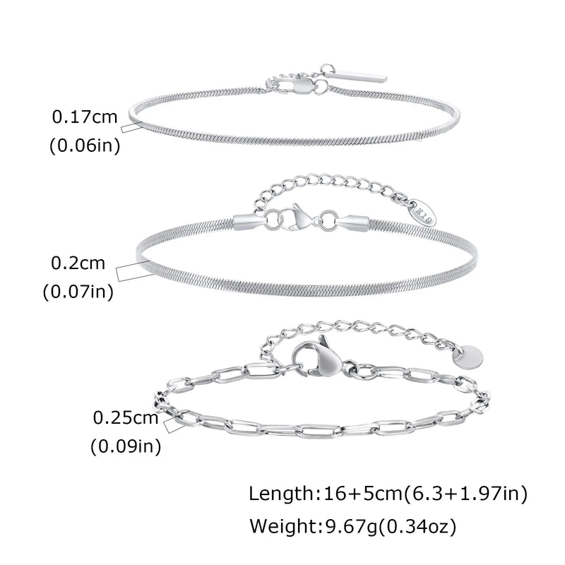 1/2/3pcs Chain Bracelet for Men Women, Stainless Steel Twisted Rope Cuban Wristband, Hip Hop Minimalist - Visuel 19 | SAMAG