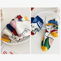 5 Pairs Tide Graffiti Socks Mid Tube Elegant Cartoon | SAMAG