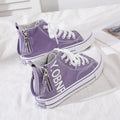 Design Sense High Top Canvas Shoes 2023 Autumn New Versatile Board Shoes Simple Side Zipper Women's Shoes Woman Designer Shoes