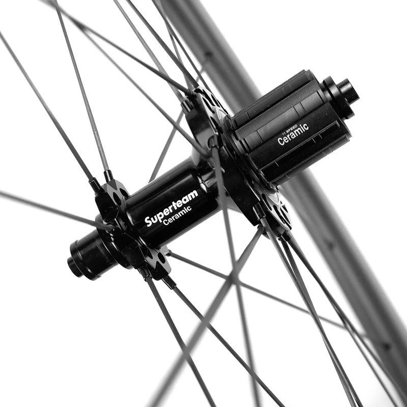 SUPERTEAM Carbon Spoke WHEELS 50mm Carbon Fiber Wheelset Road Rim Brake Wheels Tubeless Clincher