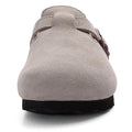 Kidmi Winter Casual Mules For Women and Men New Clogs Slippers With Adjustable Buckle Cow Suede Cork Insole Cozy Women's Sandals