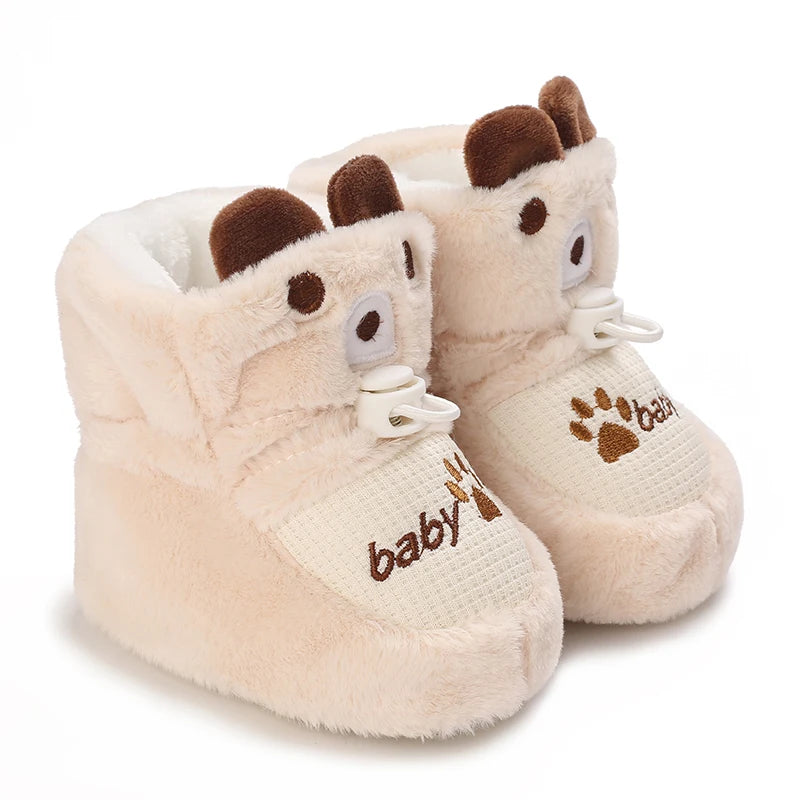 Winter New Cute Cartoon Baby Booties Boy Girl Boots Cotton Soft-Sole Non-Slip Warm Toddler First Walkers Infant Crib Shoes